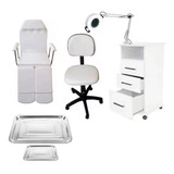 Kit Maca Podologia Mocho Exaustor Carrinho Armário Brinde