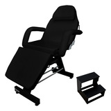 Kit Maca Poltrona Fixa Reclinavel Escada Para Tatuador Podologia Estética Clinica Spa Cor Preto