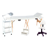 Kit Maca Portatil Reclinavel Carrinho Escada Mocho Lupa