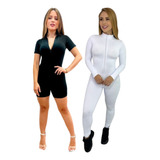 Kit Macacão Macaquinho Manga Longa Moda Gringa Virginia