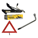 Kit Macaco Joelho Chave De Roda 19mm Triangulo Refletivo