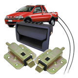 Kit Maçaneta Cabo Fechadura Tampa Traseira Caçamba Strada