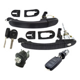 Kit Maçanetas Direita S Chave Cilindro Ignição Porta malas Chave Canivete Positron Gol 2 Portas G4 Trava Elétrica