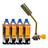 Kit Maçarico Culinário Encaixe Manual Portátil Reparos Solda