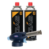 Kit Maçarico Fuji Automático C 2 Refil Gás Butano Propano