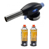 Kit Maçarico Portátil Para Solda 2 Spray Refil Gás Butano