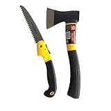 Kit Machadinha Lenhador - Serrote Dobrável De Poda - Ideal Para Jardim- Camping E Corte De Galhos - Lâmina De Aço Carbono