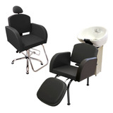 Kit Madri Lavatorio Cabeleireiro Cuba Louça Cadeira Reclineo