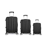 Kit Mala De Viagem Abs 3 Peças Adventure Fortt Preta KMV01 PT