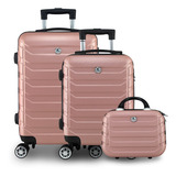 Kit Mala De Viagem Bordo Anac Rodinhas Duplas 360