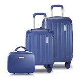 Kit Mala De Viagem Bordo Pequena Rígída Abs E Frasqueira Mão