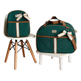 Kit Mala Maternidade Bolsa De Bebê 2 Peças Com Mochila Cor Verde Laço
