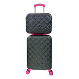 Kit Mala Media Abs Rodas 360 Frasqueira Barbie Original