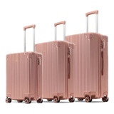 Kit Malas De Viagem 3 Peças Grande Média Pequena Rígida Abs