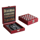 Kit Maleta Abridor De Vinho Presente Tabuleiro Jogo Xadrez