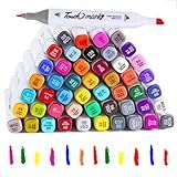 Kit Maleta De Canetinhas Touch Marker Coloridas Ponta Dupla 24 Cores Tiktok Para Desenho Lapis Marcador Profissional E Escolar Duas Pontas Hidrográfica Casa Di Sabino