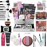 Kit Maleta De Maquiagem Completa Qualidade Premium- 12 Pinceis Profissional Macria - Kit De Maquiagem - Kit De Acessorios - COR DA BASE CLARA