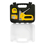 Kit Maleta Grampeador 4 14mm Tapeçaria 500 Grampos Trena