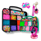 Kit Maleta Miçangas Infantil 3000 Peças Maleta Mini Brinde Comprimento 6 Mm Cor Colorido Diâmetro 6 Mm