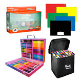 Kit Maleta Pintura Desenho Infantil 213 Pçs Escolar Aquarela
