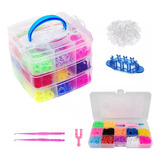 Kit Maleta Régua Tear 4000 Elásticos Loom Band Pulseira