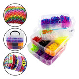 Kit Maleta Tear 4200 Elásticos Loom Band Pulseiras Coloridas