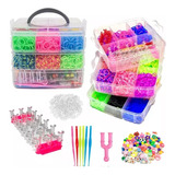 Kit Maleta Tear 5000 Elásticos Loom Band Pulseira Completo