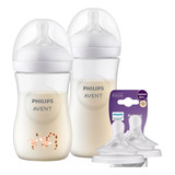 Kit Mamadeira Avent 3 0 260 330ml Girafa Bico N 5 6m 2un 