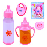 Kit Mamadeira Mágica P Boneca Suquinho Laranja Brinquedos
