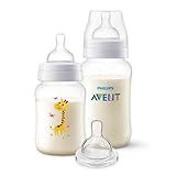 Kit Mamadeiras Anti Colic 260ml Girafa E 330ml Bico T4 6m 