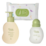 Kit Mamae Bebe Natura Sabonete Agua De Colonia 50 Lenços