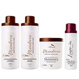 Kit Mandioca Shampoo  Cond  Mascara E Leave In Aramath 1L