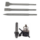 Kit Mandril Adaptador chave talhadeiras Ponteira P Martelete