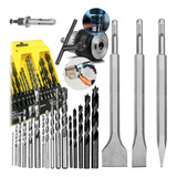Kit Mandril Adaptador Sds Plus Brocas Talhadeiras Ponteiro
