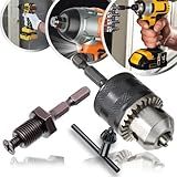 Kit Mandril Com Chave 1 2 Haste Soquete Adaptador Sextavado 1 4 Pol Rosca Pra Parafusadeira E Furadeira Broca Profissional