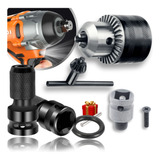 Kit Mandril Haste Soquete Adaptador Chave Impacto 1 2 1 4