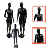 Kit Manequim Familia Preto Casal Infantil Cabeça De Ovo