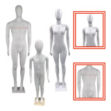 Kit Manequim Masculino Feminino Infantil Branco Com Base