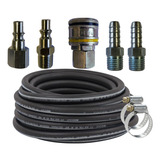 Kit Mangueira Compressor E Conexões Engate Rapido 20 Metros