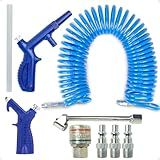 Kit Mangueira Espiral 8mm 5m Flexível Engate Rápido Pulverizador