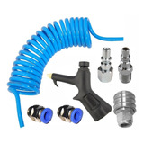 Kit Mangueira Espiral Ar 5 Mts 1 4 Bico Soprador