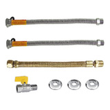 Kit Mangueira Flexível Instalação Aquecedor A Gás 40cm 1 2