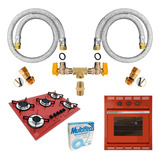 Kit Mangueiras Aço 1 50mt Instalação Cooktop Forno Gás Gn