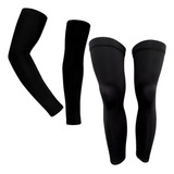 Kit Manguito Pernito Proteção Termica Uv 50 Ciclismo Bike