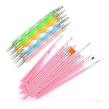 Kit Manicure 15 Pincéis 10 Boleadores Em 5 Pincéis Oferta