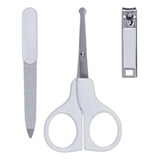 Kit Manicure 3 Peças Cortador Lixa E Tesoura Para Higiene