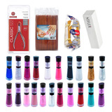 Kit Manicure 30 Esmaltes Fusion alicate lixa Polidora palito