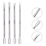 Kit Manicure Aço Inox 4 Espátulas Antiderrapante