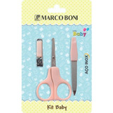 Kit Manicure Baby Com Tesoura Cortador De Unha E Lixa