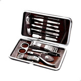 Kit Manicure Pedicure Estojo Portátil Unhas Cutícula 12 Pçs